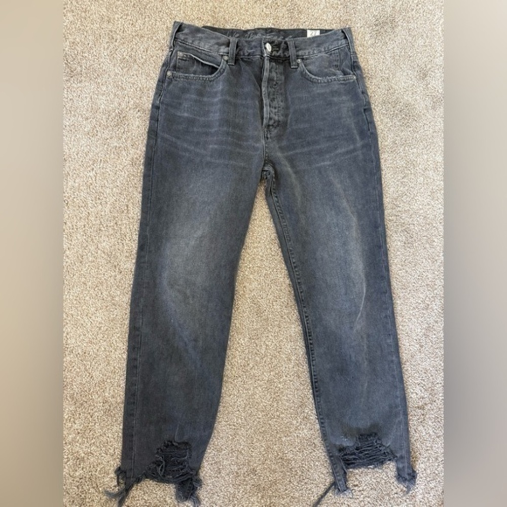 Free People Mid Rise Distressed Jeans Size 27